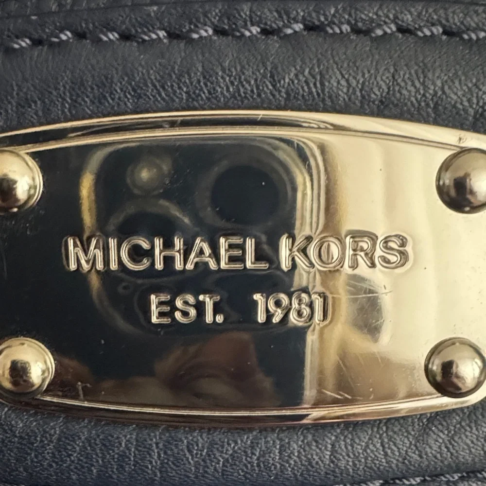 Michael Kors Navy Leather Satchel